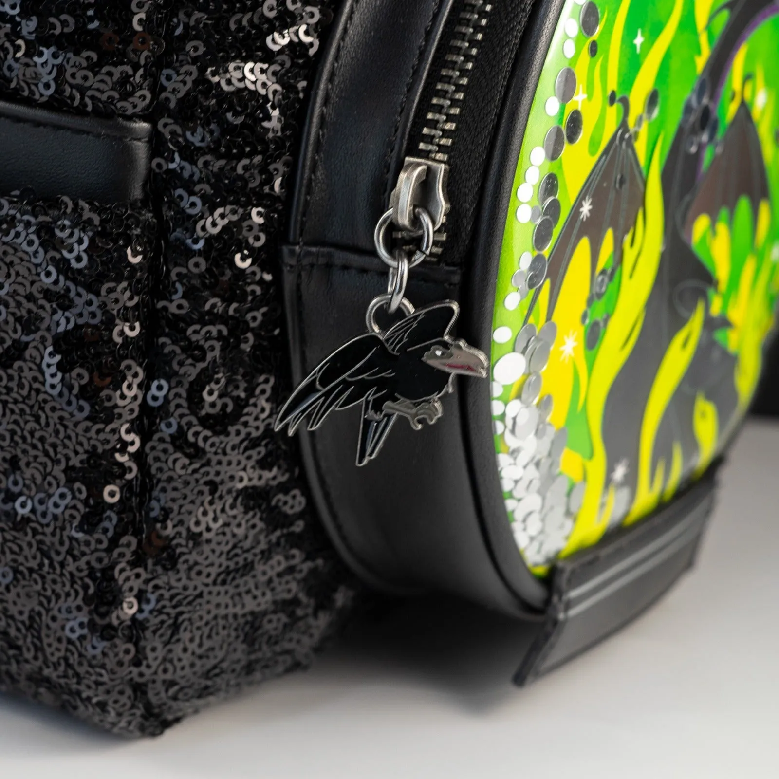 Loungefly x Disney Villains Maleficent Dragon Sequin Globe Mini Backpack