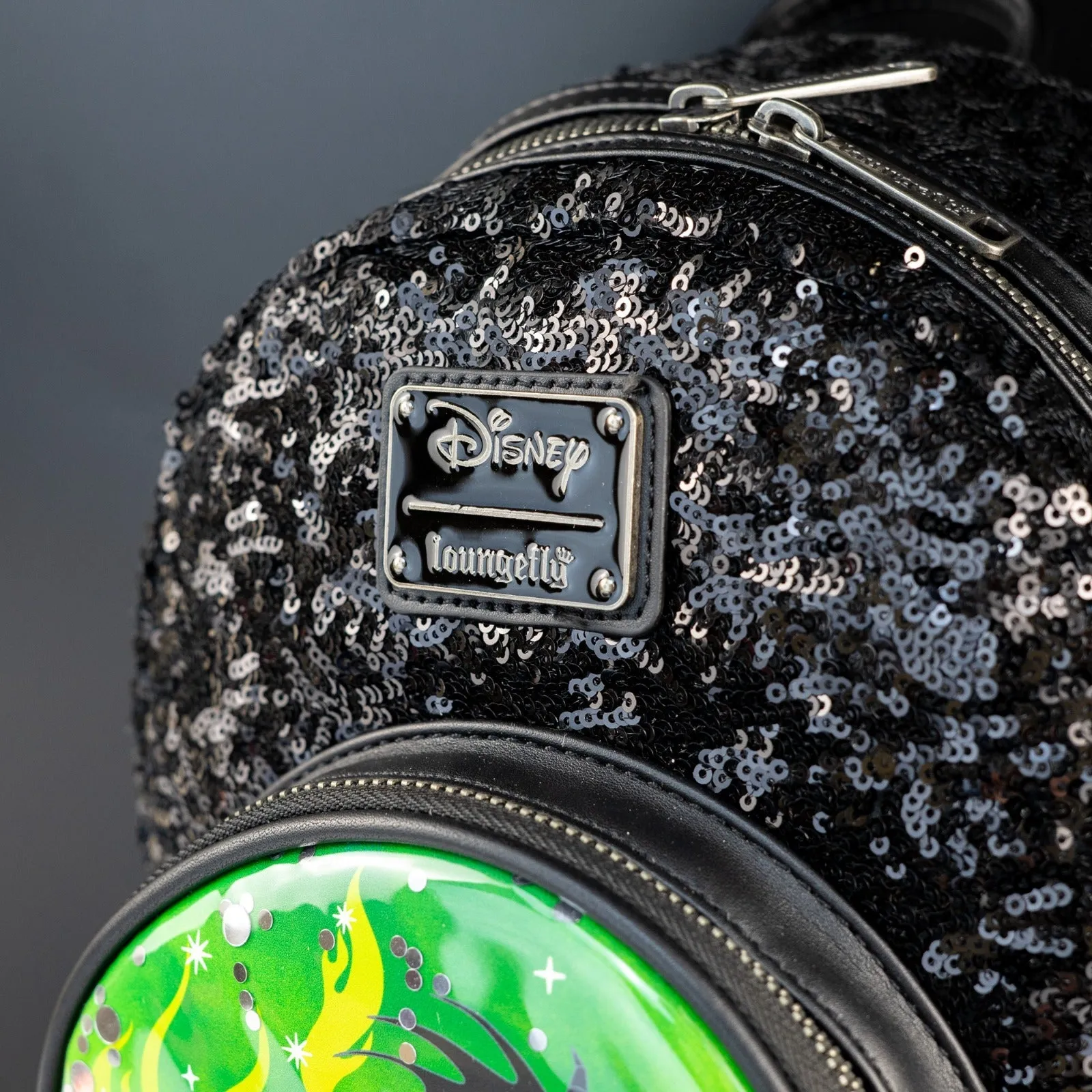 Loungefly x Disney Villains Maleficent Dragon Sequin Globe Mini Backpack