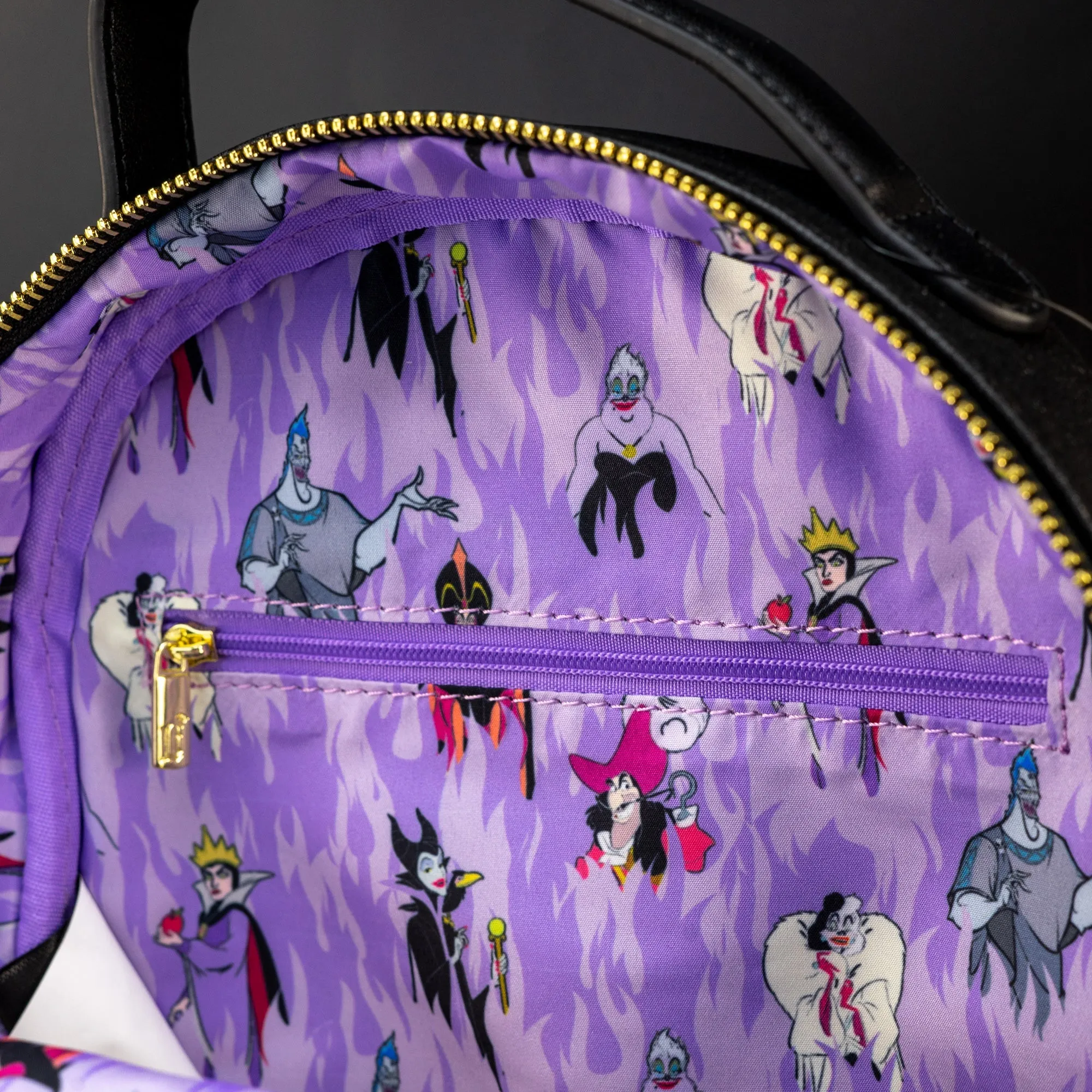 Loungefly x Disney Villains Purple Flame Mini Backpack
