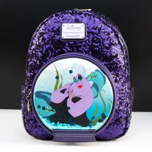 Loungefly x Disney Villains Ursula Sequin Globe Mini Backpack