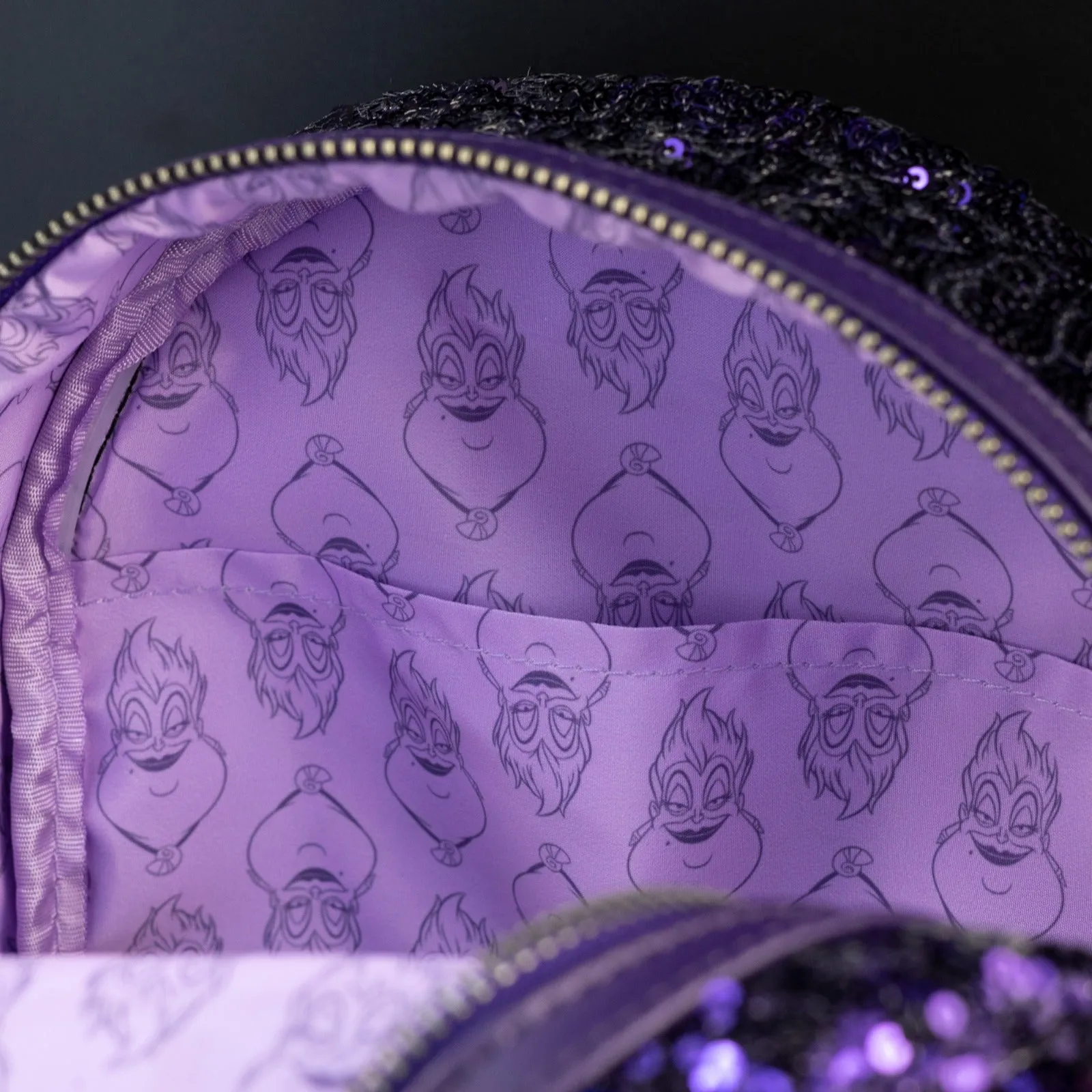Loungefly x Disney Villains Ursula Sequin Globe Mini Backpack