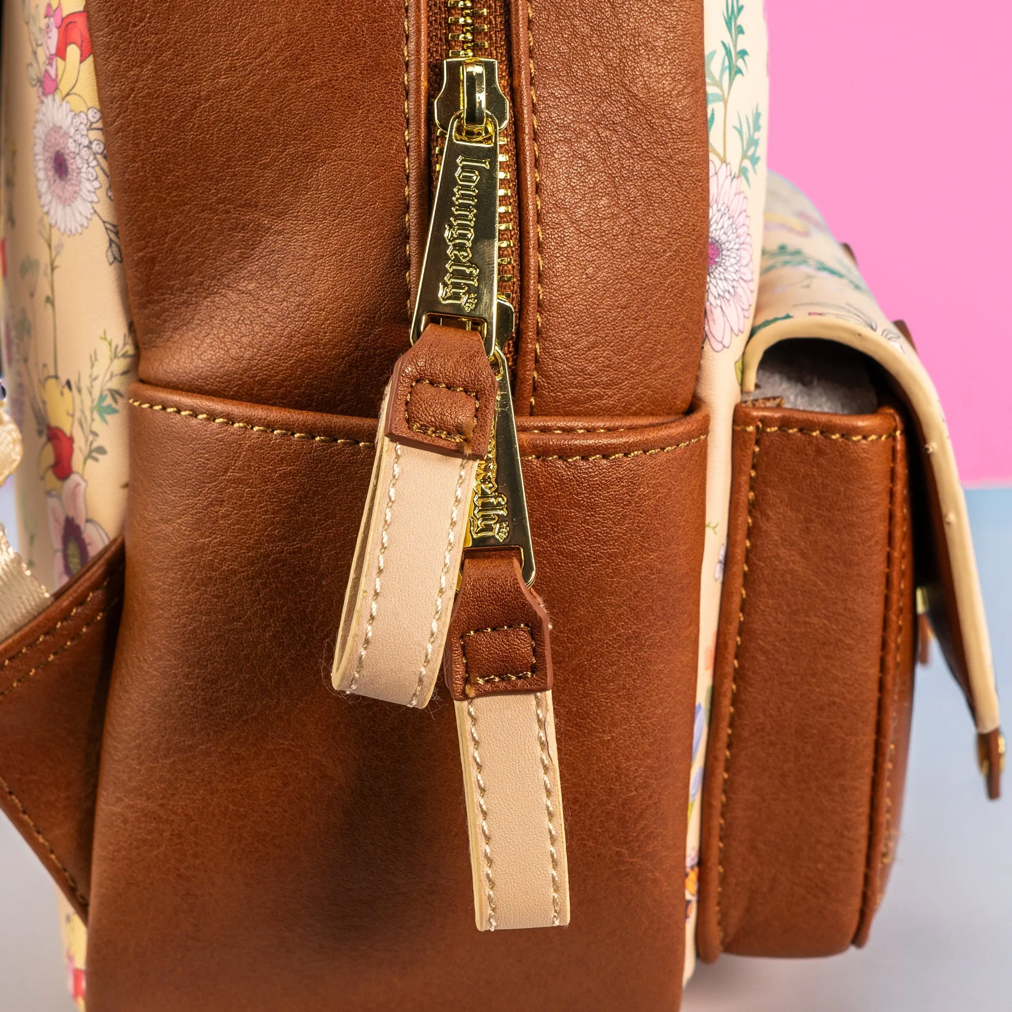 Loungefly x Disney Winnie the Pooh Floral Print Flap Pocket Mini Backpack