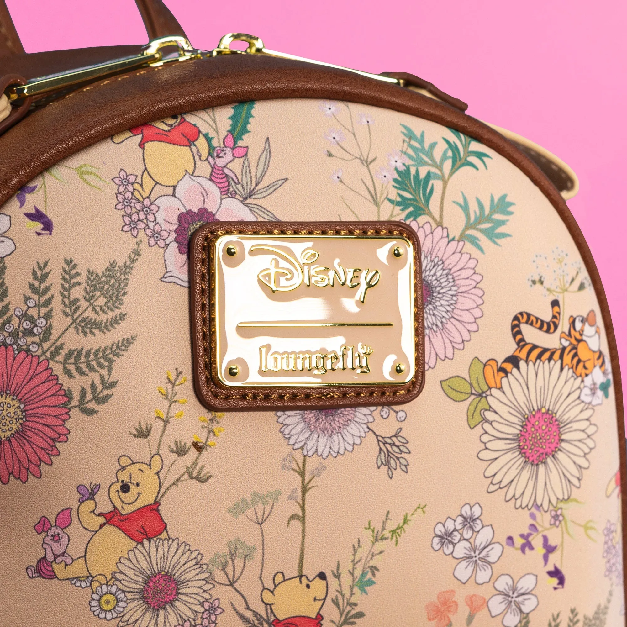 Loungefly x Disney Winnie the Pooh Floral Print Flap Pocket Mini Backpack