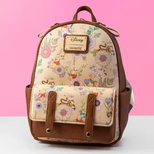 Loungefly x Disney Winnie the Pooh Floral Print Flap Pocket Mini Backpack