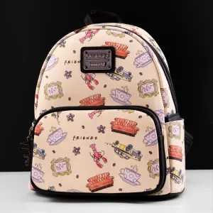 Loungefly x Friends Sketch Icons All Over Print Mini Backpack
