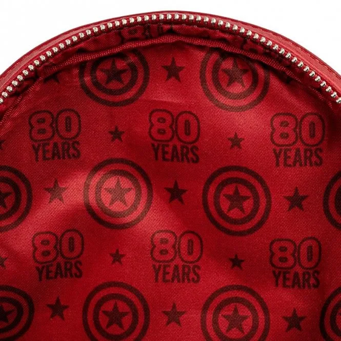 Loungefly x Marvel Captain America 80th Anniversary Floral Shield Mini Backpack