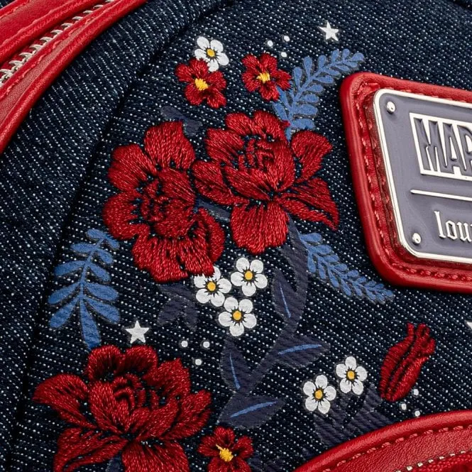 Loungefly x Marvel Captain America 80th Anniversary Floral Shield Mini Backpack