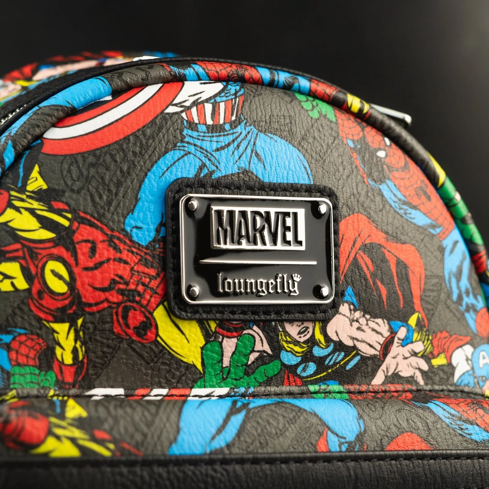 Loungefly x Marvel Comic Book Character Poses AOP Mini Backpack