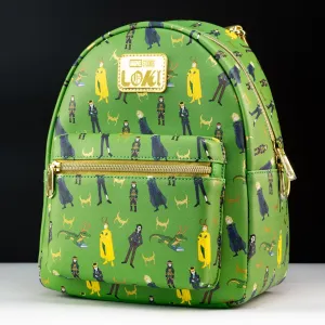 Loungefly x Marvel Loki Variants All Over Print Mini Backpack