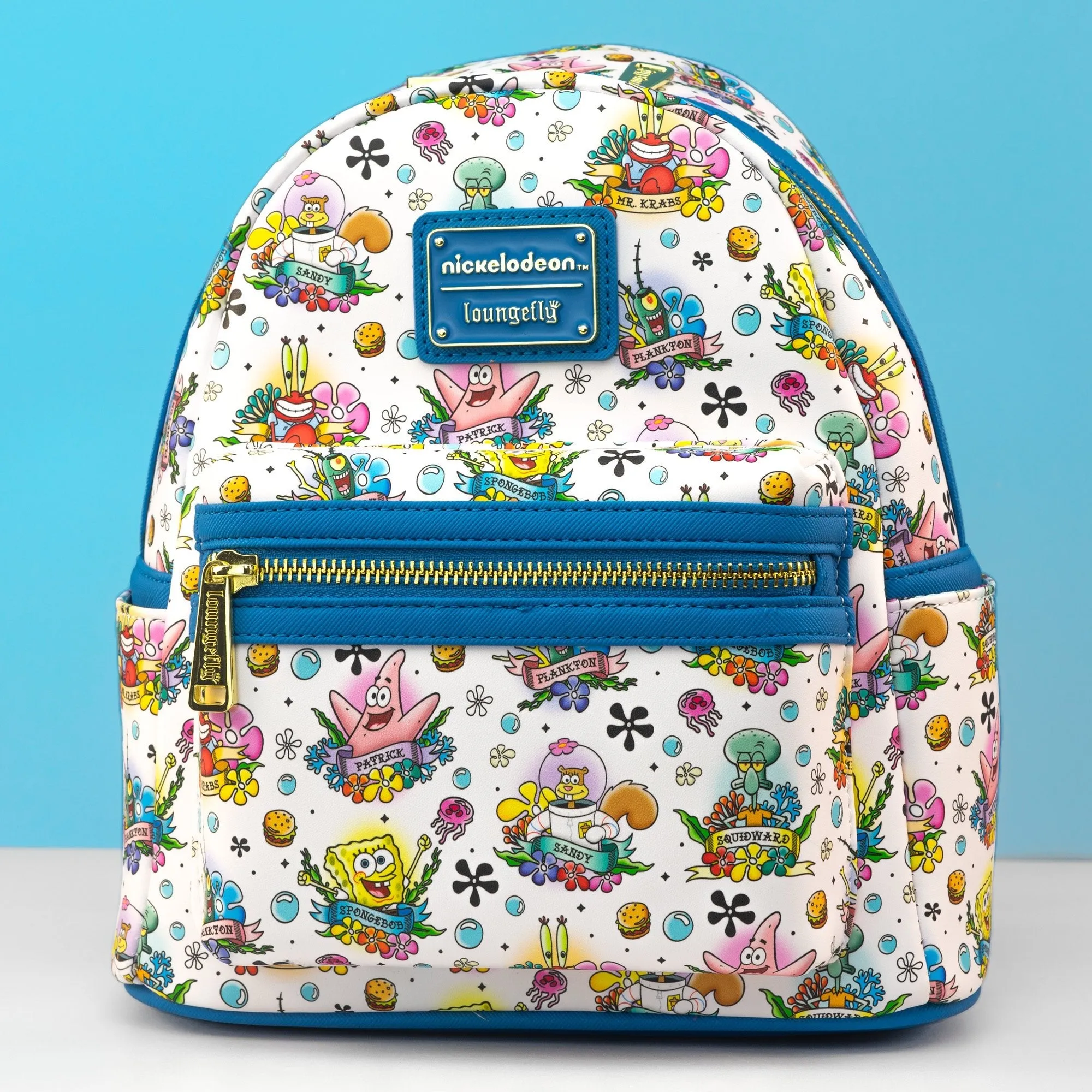 Loungefly x Nickelodeon Spongebob Squarepants Tattoo AOP Mini Backpack
