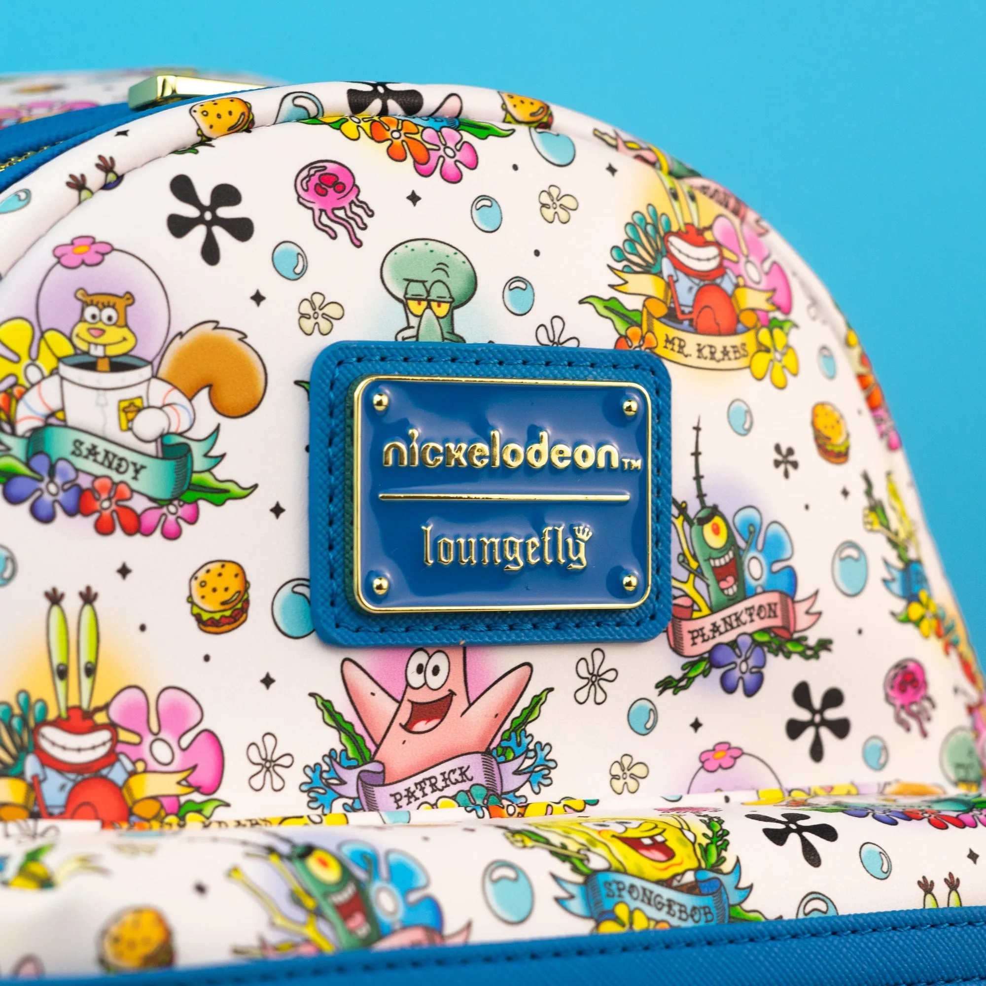 Loungefly x Nickelodeon Spongebob Squarepants Tattoo AOP Mini Backpack