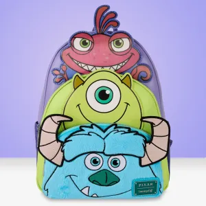 Loungefly x Pixar Monsters Inc. Mike, Sulley and Randall Triple Pocket Mini Backpack