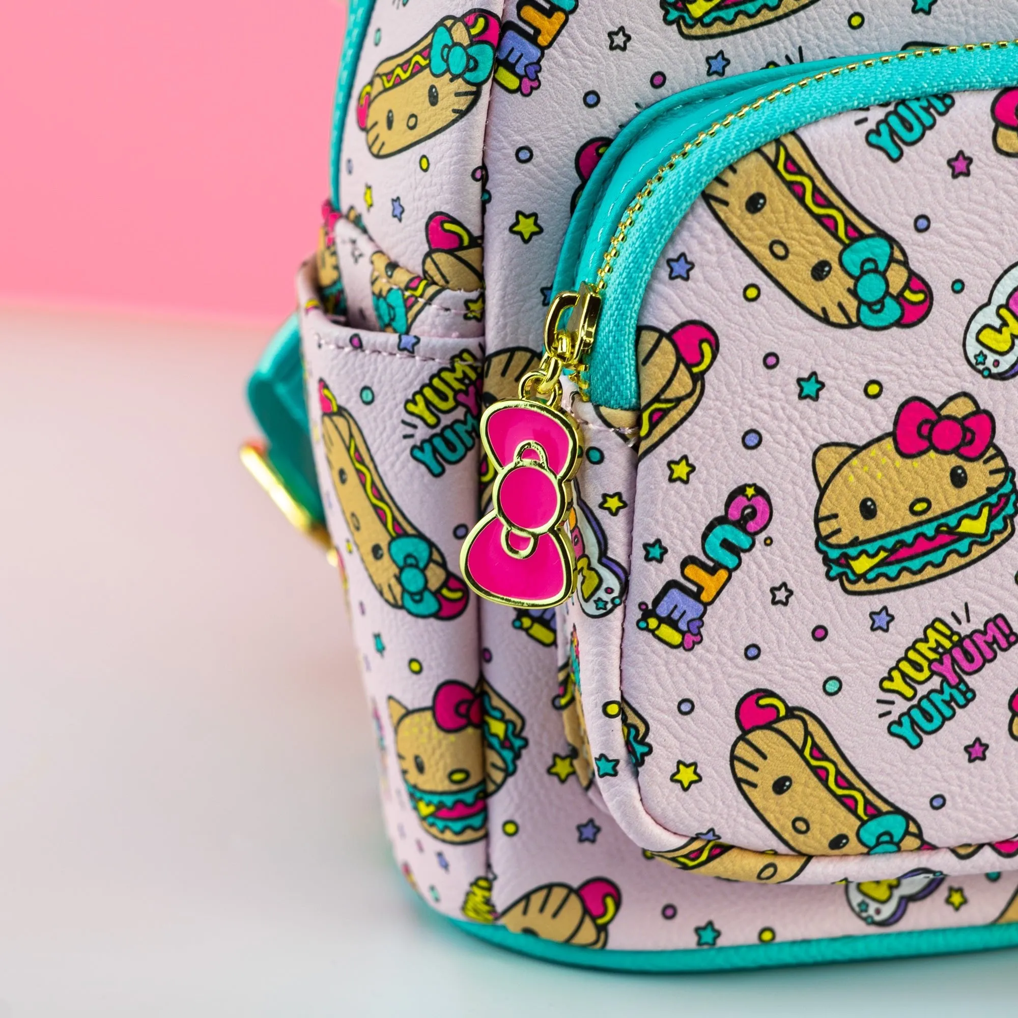 Loungefly x Sanrio Hello Kitty Burger and Hot Dog Print Mini Backpack