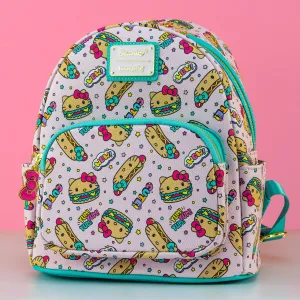 Loungefly x Sanrio Hello Kitty Burger and Hot Dog Print Mini Backpack