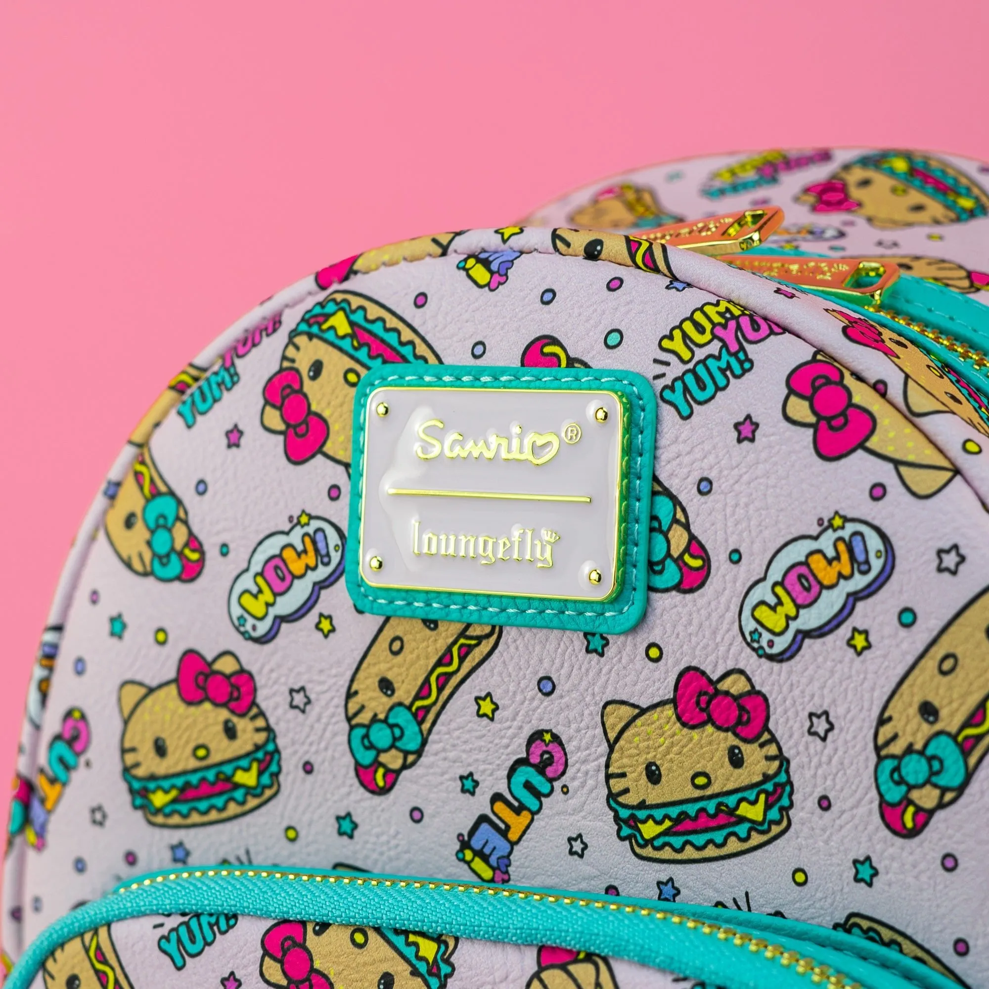 Loungefly x Sanrio Hello Kitty Burger and Hot Dog Print Mini Backpack