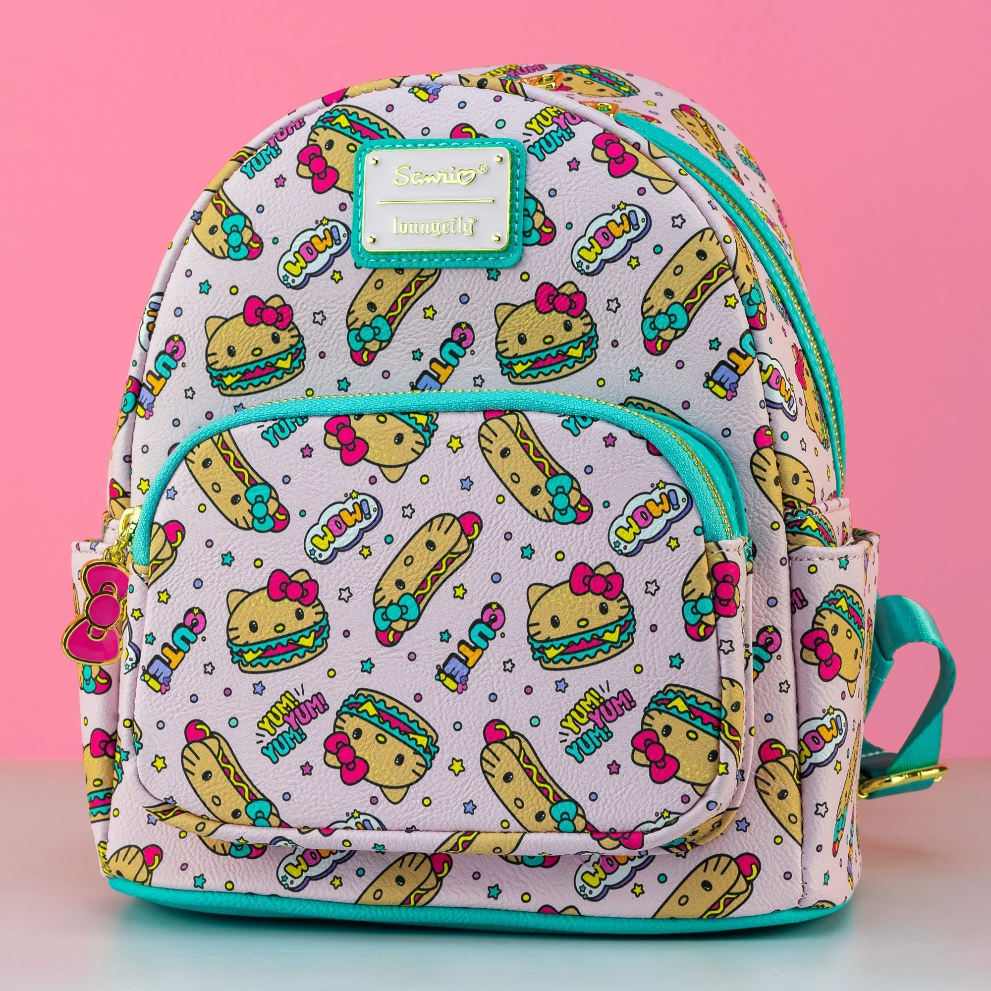 Loungefly x Sanrio Hello Kitty Burger and Hot Dog Print Mini Backpack