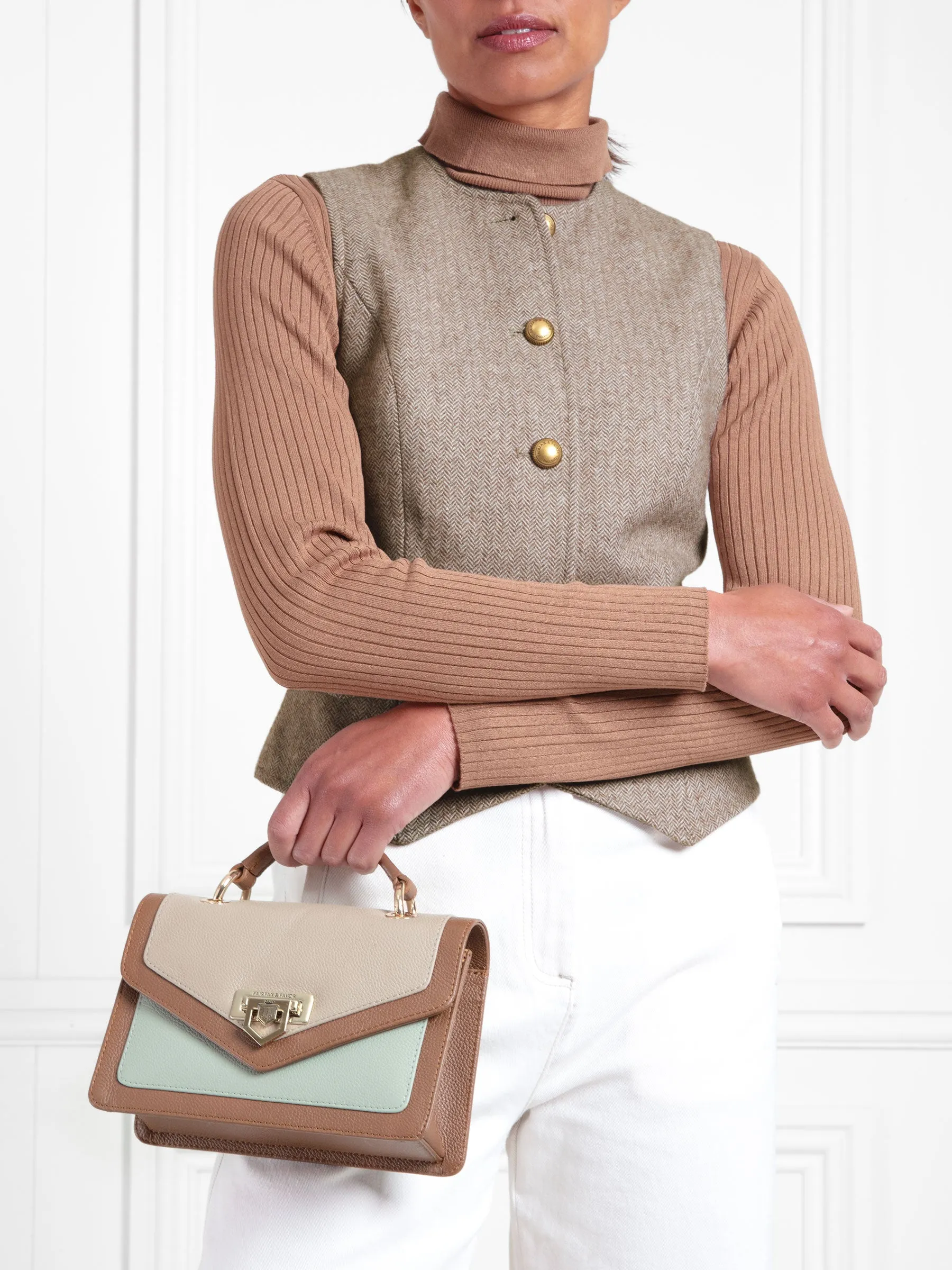 Loxley Mini Cross Body Bag - Mint Tri-Colour
