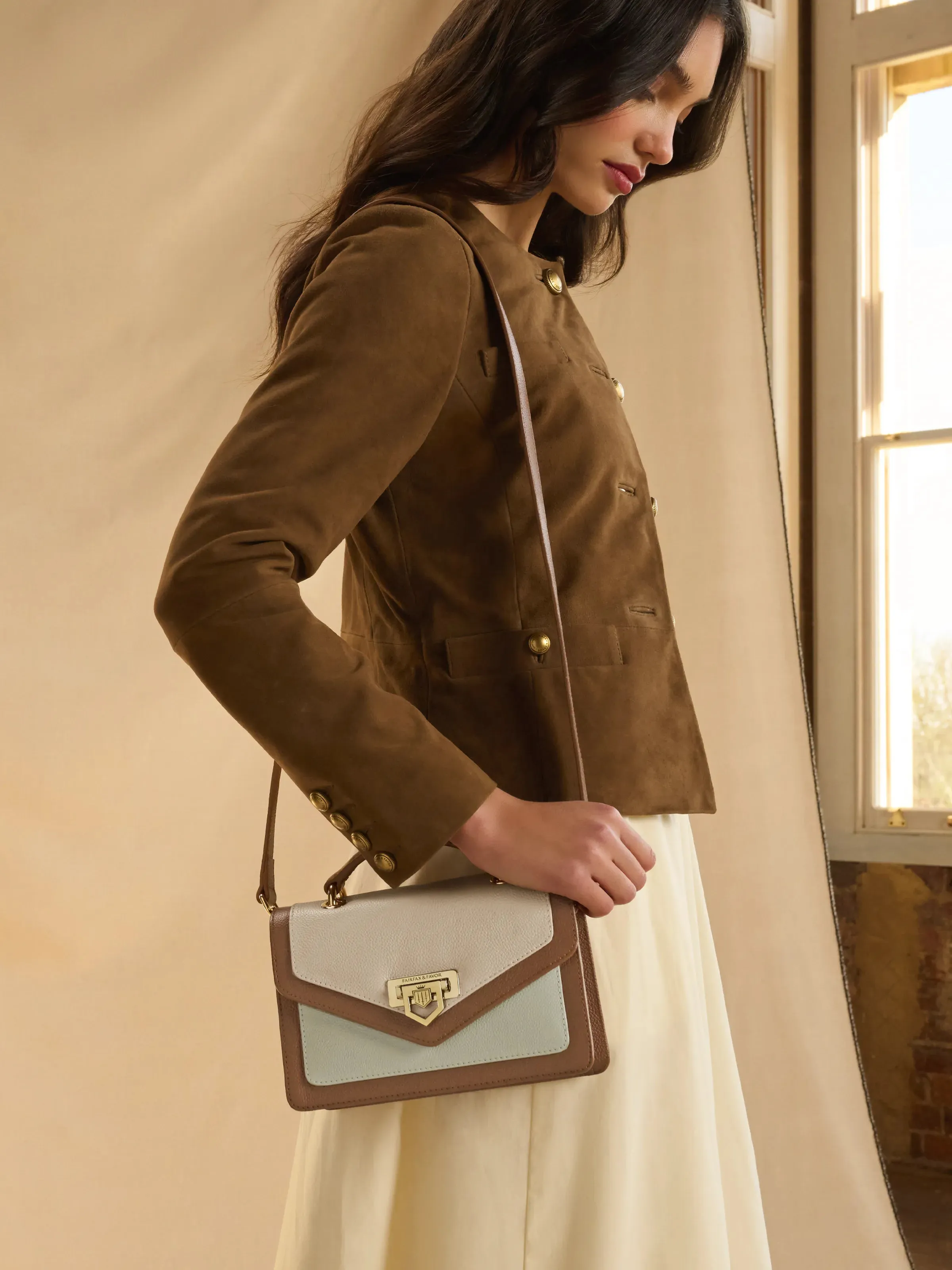 Loxley Mini Cross Body Bag - Mint Tri-Colour