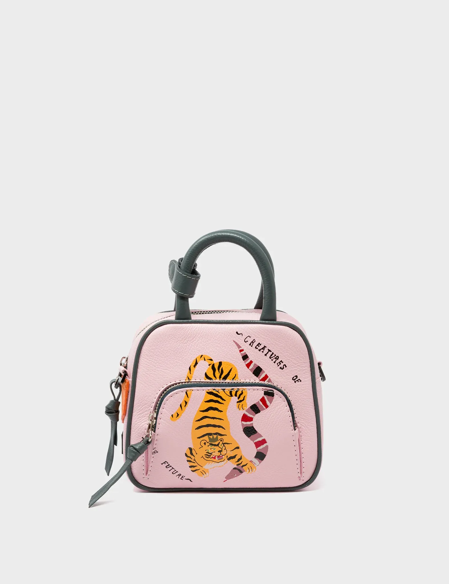 Marino Mini Crossbody Parfait Pink Leather Bag - Creatures of the Future Design