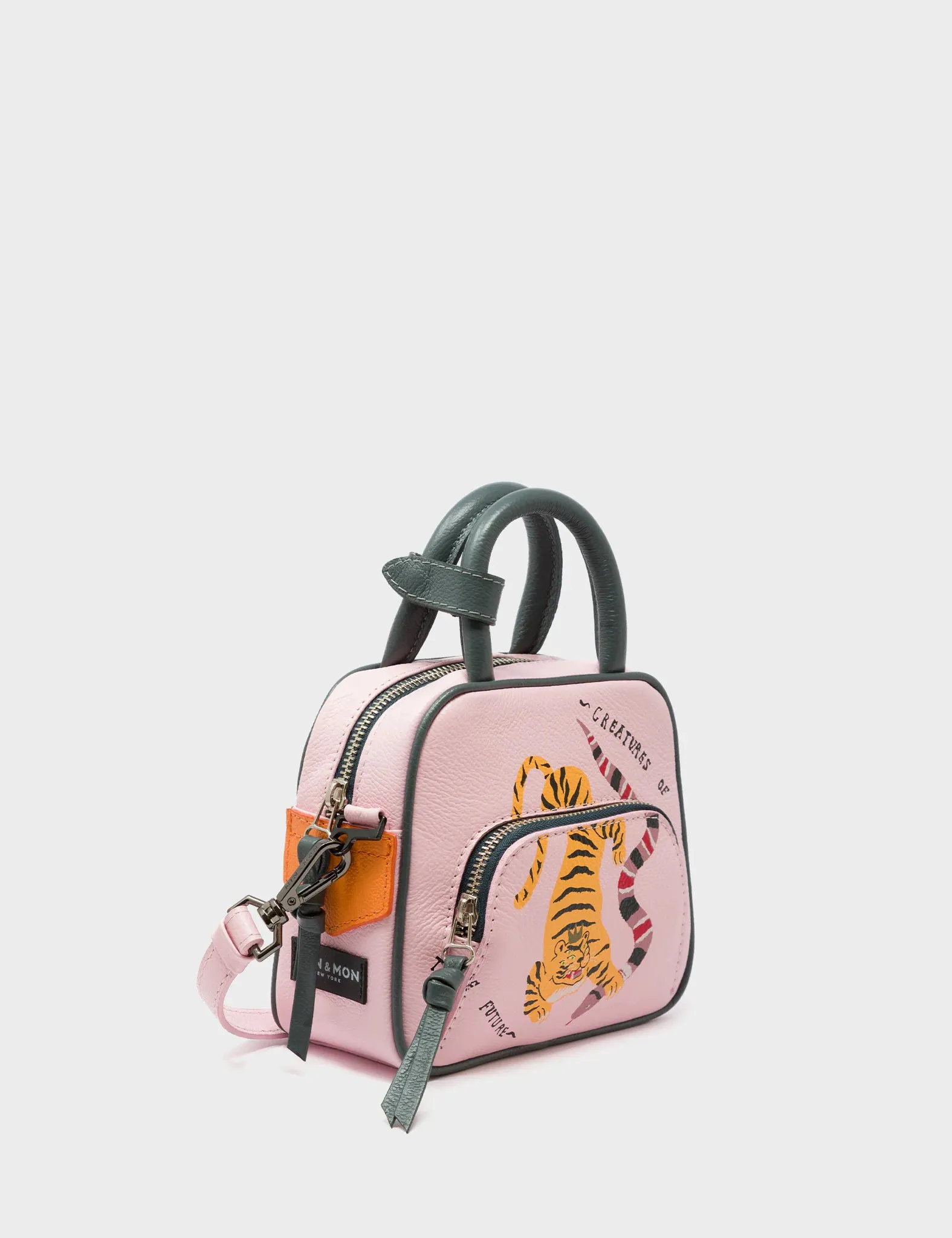 Marino Mini Crossbody Parfait Pink Leather Bag - Creatures of the Future Design