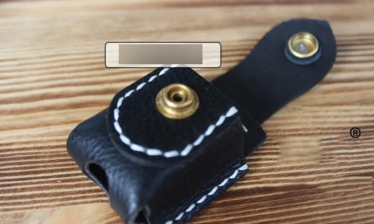 Mens Black Leather Classic Zippo Lighter Cases Handmade Zippo Lighter Holder with Belt Loop