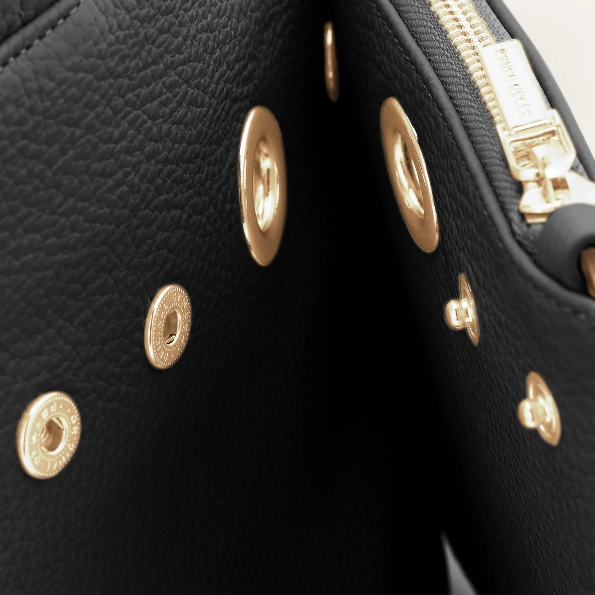 Mini D Tote | Black with Gold hardware