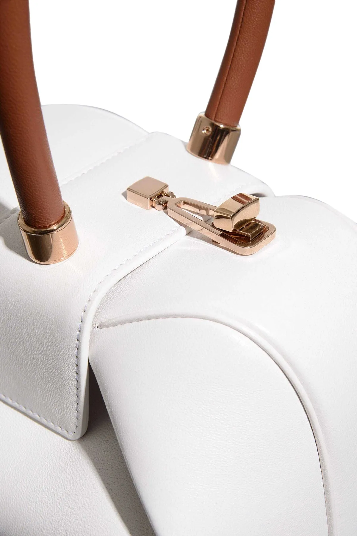 Nina Bag in Ivory & Cognac Nappa Leather