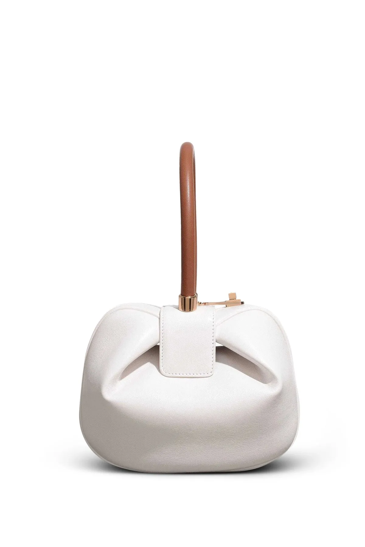Nina Bag in Ivory & Cognac Nappa Leather