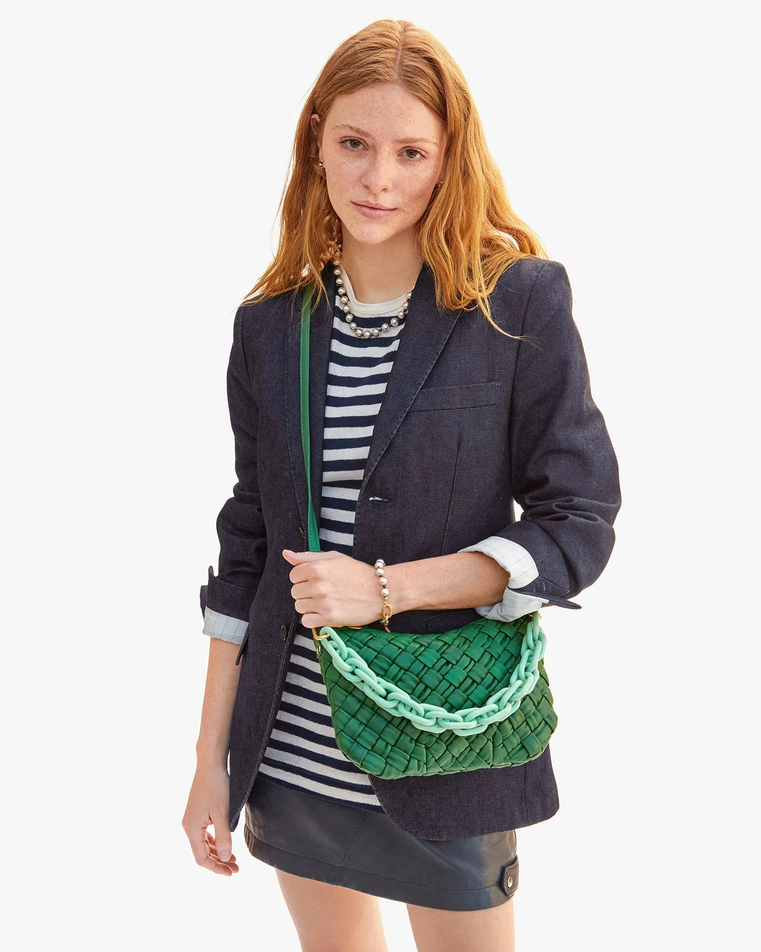 Petit Moyen Handbags - Crossbody - Petit Moyen Fern Puffy Woven