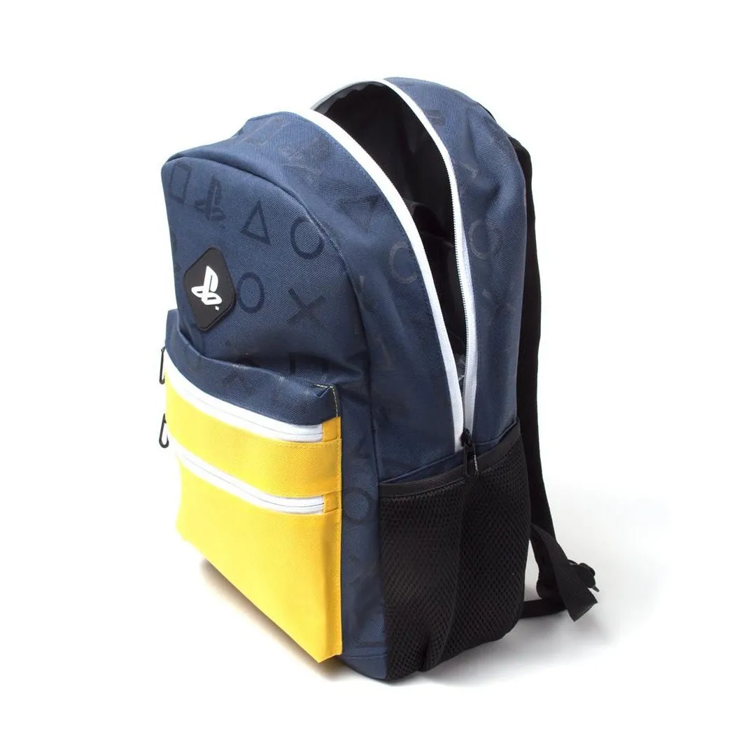 Playstation Symbols Blue & Yellow Backpack