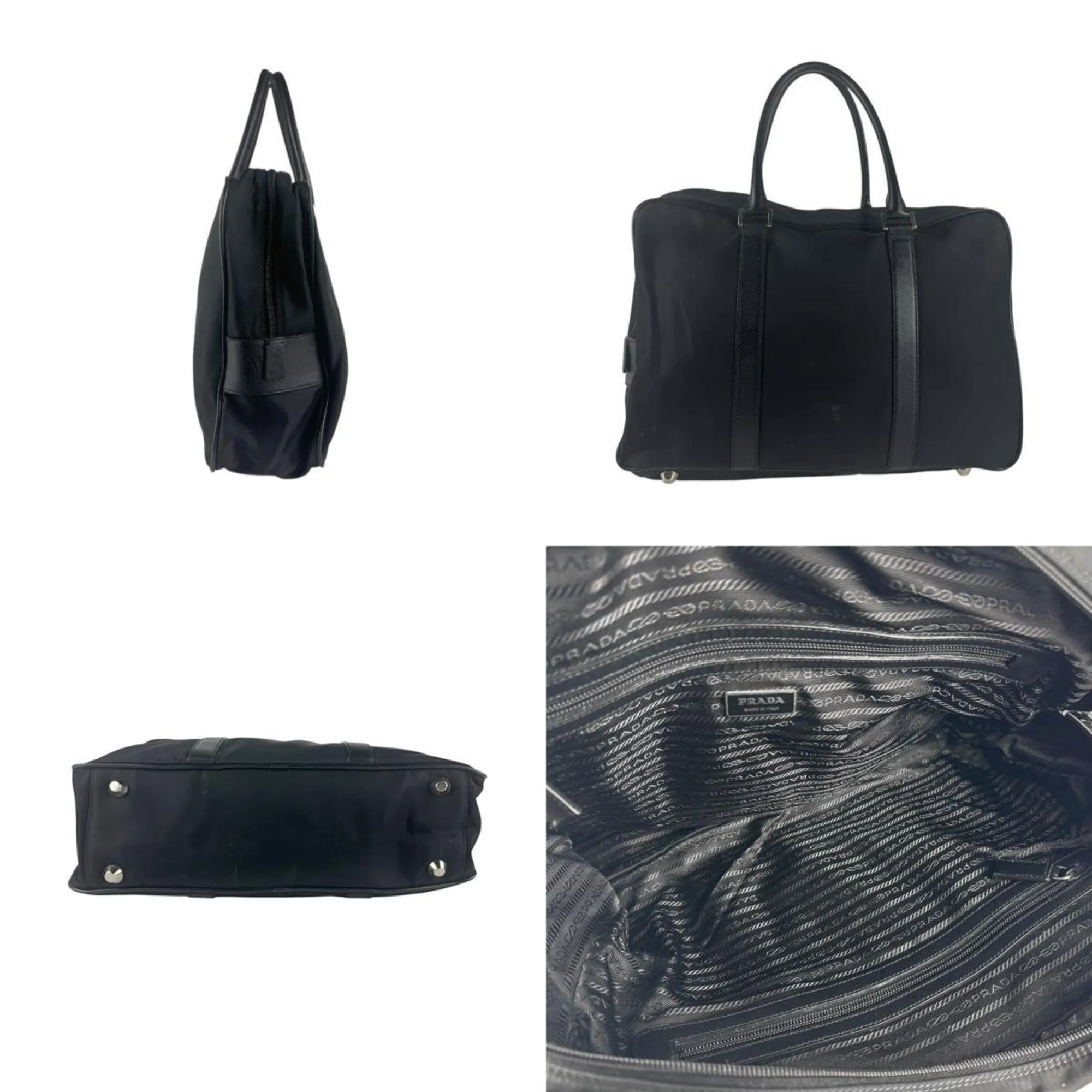 Prada Nylon Leather Handbag (Pre-Owned)
