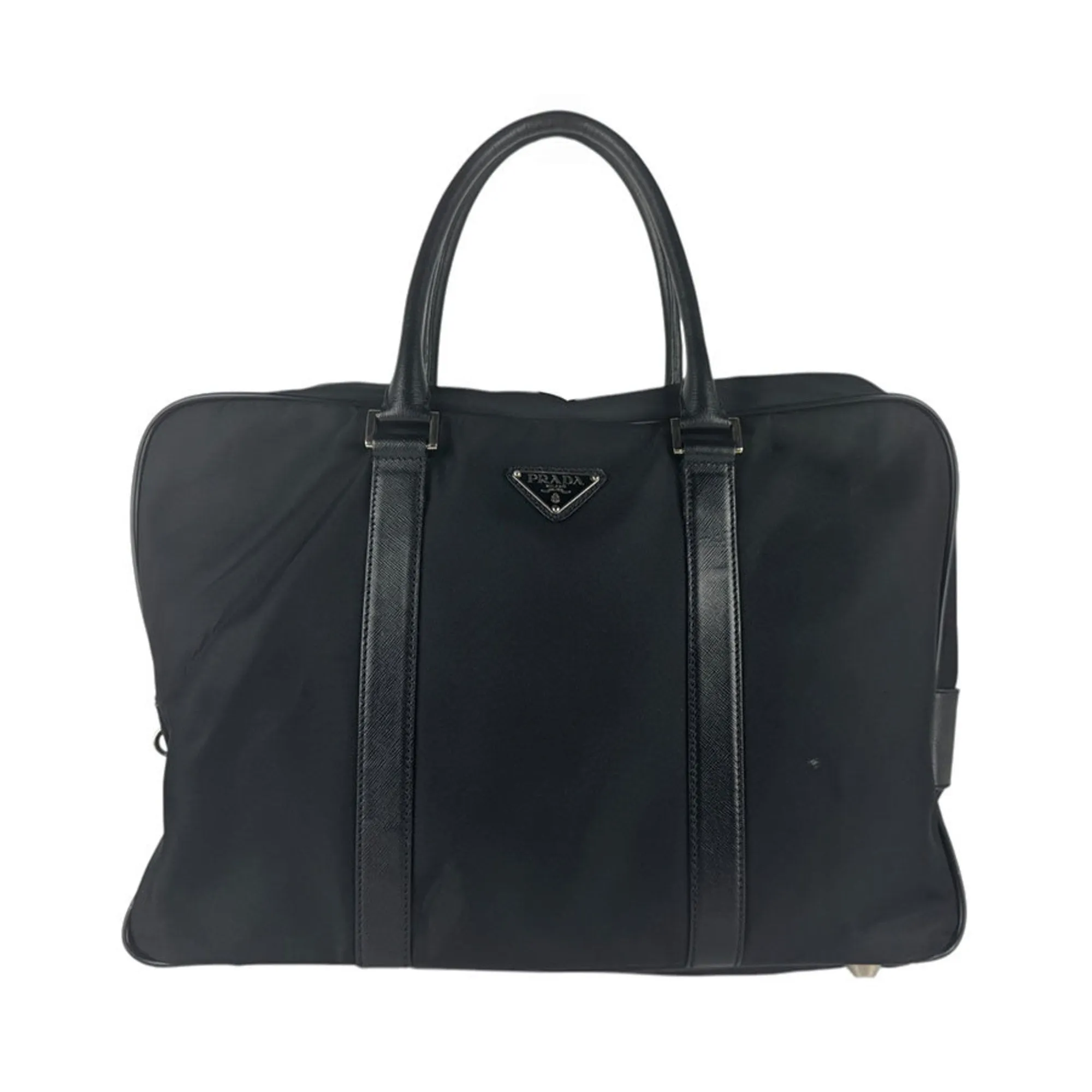 Prada Nylon Leather Handbag (Pre-Owned)