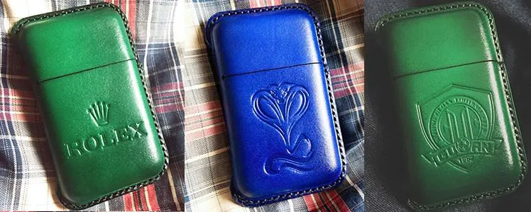 Red Leather Mens Cigarette Holder Case Vintage Custom Cigarette Case for Men