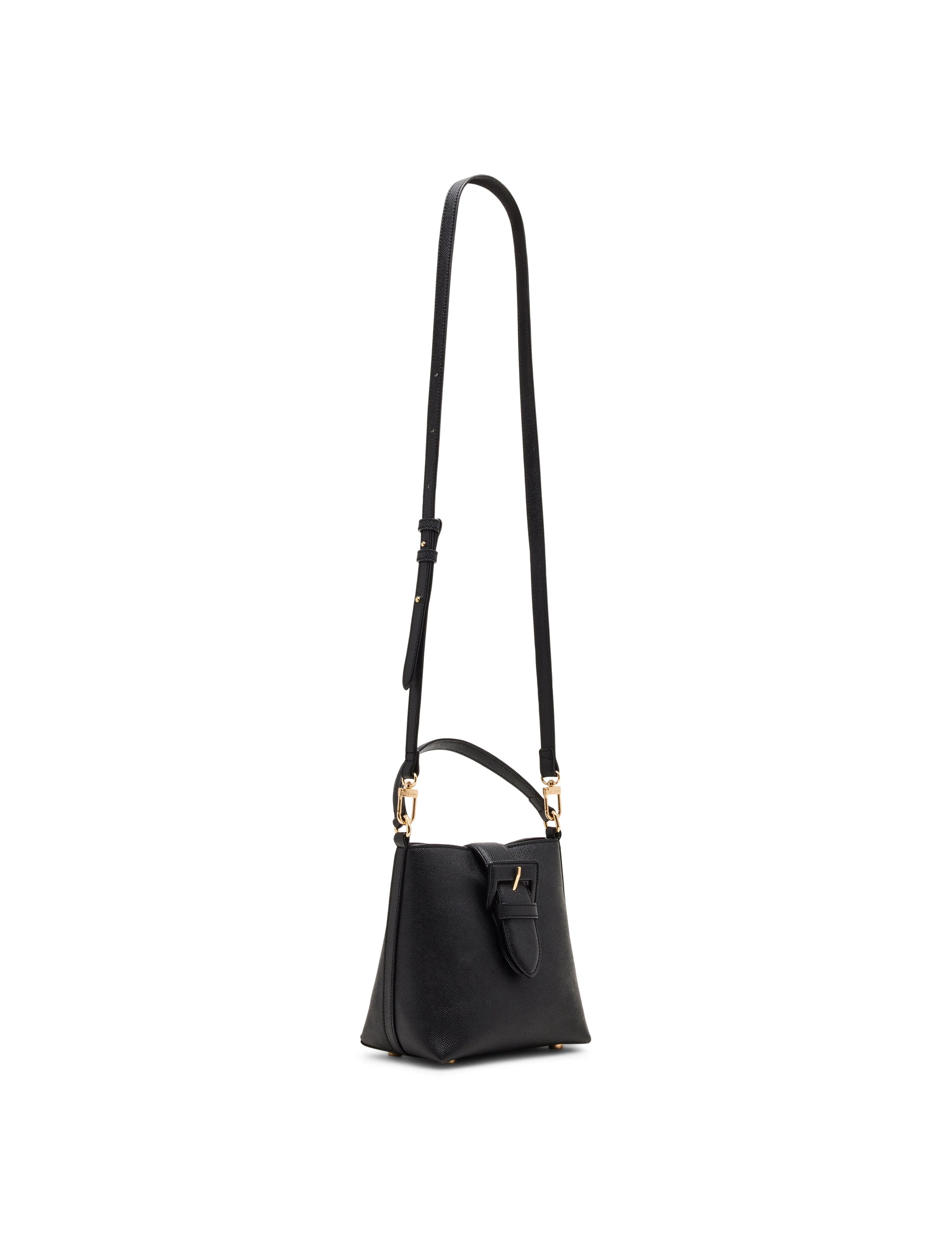 Small Sculpted Buckle Bucket with Convertible Strap