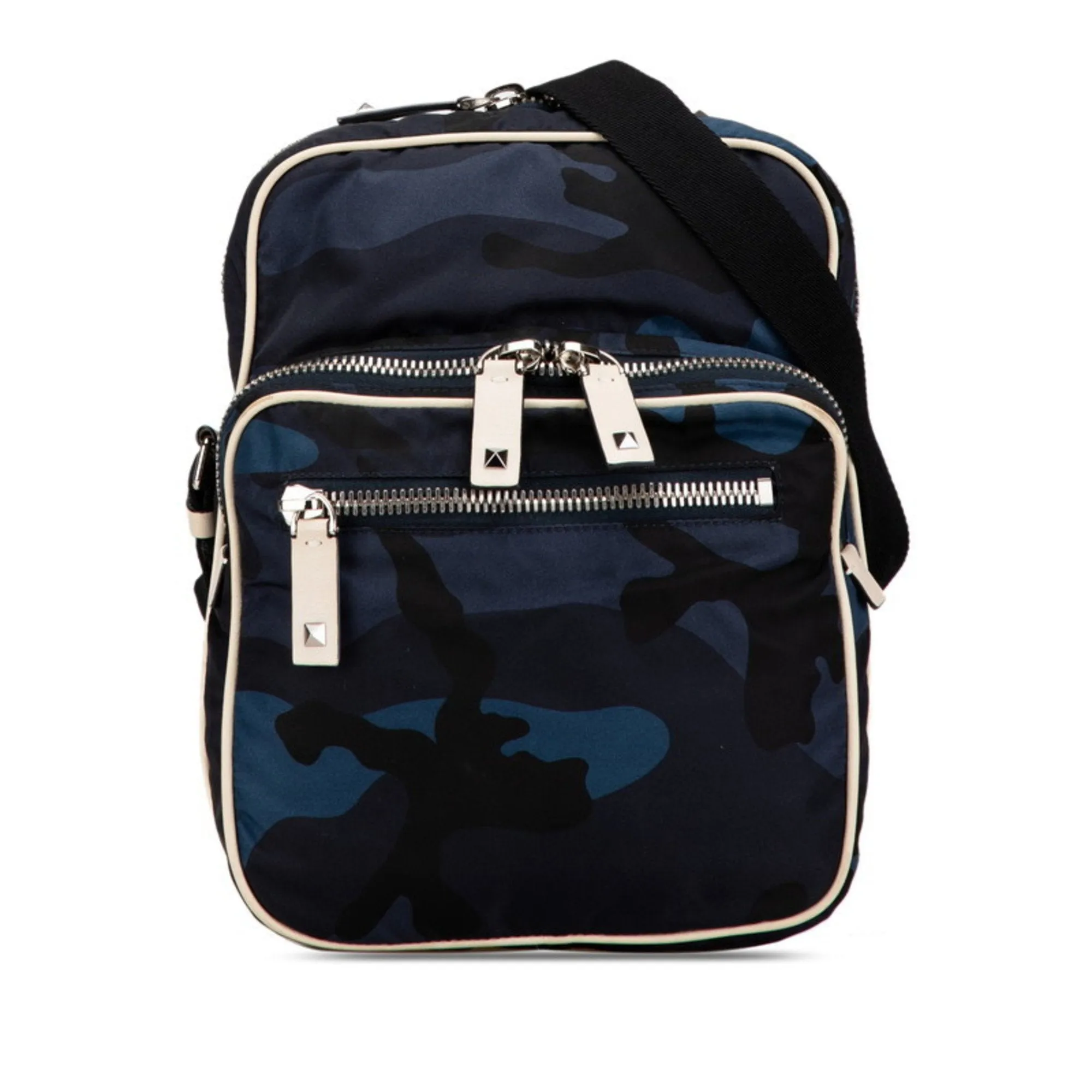 Valentino Camouflage Navy Nylon Shoulder Bag (Pre-Owned)