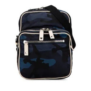 Valentino Camouflage Navy Nylon Shoulder Bag (Pre-Owned)