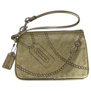 Wristlet Designer By Coach In Gold, Size:Small